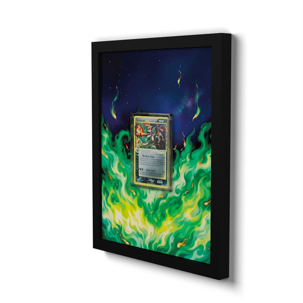 100 Glurak Gold Star - Extended Artwork Framed Pokemon Card Display