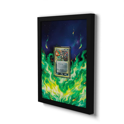 100 Glurak Gold Star - Extended Artwork Framed Pokemon Card Display