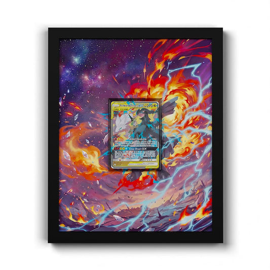 157/236 Reshiram & Zekrom - Extended Artwork Framed Pokemon Card Display
