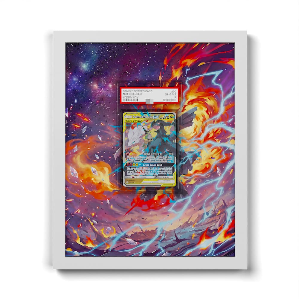 157/236 Reshiram & Zekrom - Extended Artwork Framed Pokemon Card Display