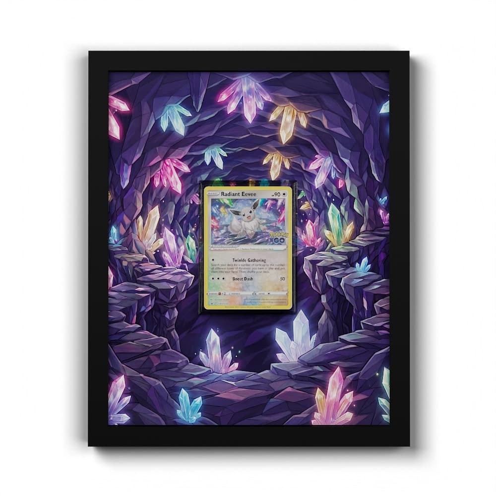 SWSH230 Strahlendes Evoli - Extended Artwork Framed Pokemon Card Display