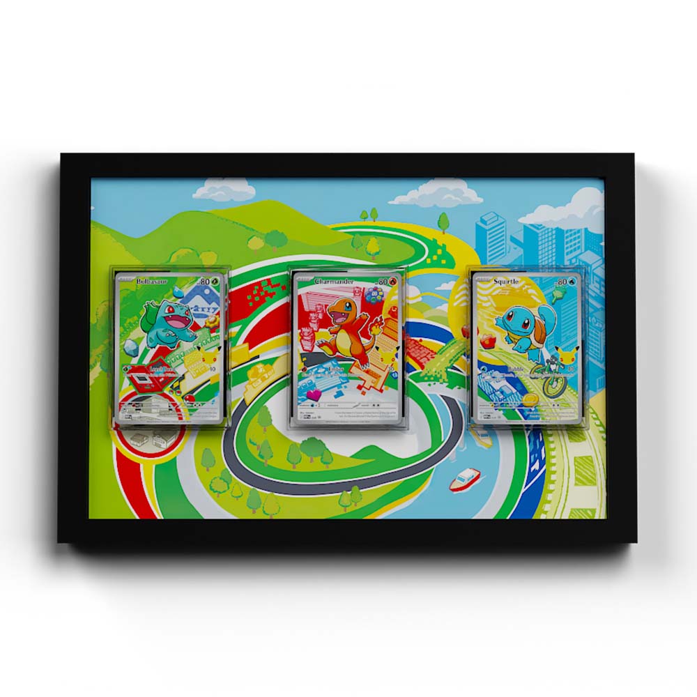 Gen #1 Kanto-Starter - Extended Artwork Pokemon Cards Display