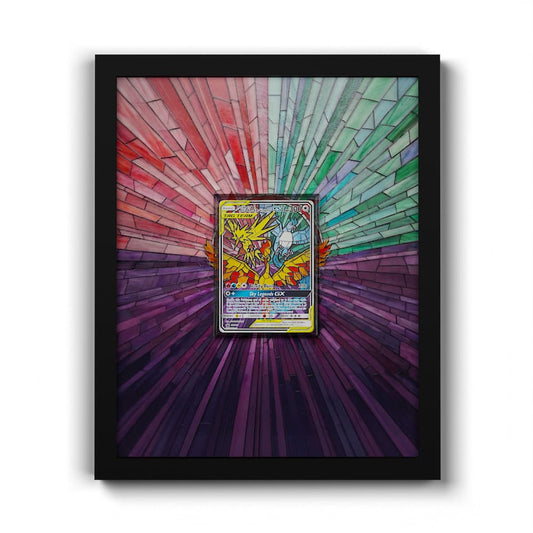 SM210 Lavados, Zapdos & Arktos GX - Extended Artwork Framed Pokemon Card Display